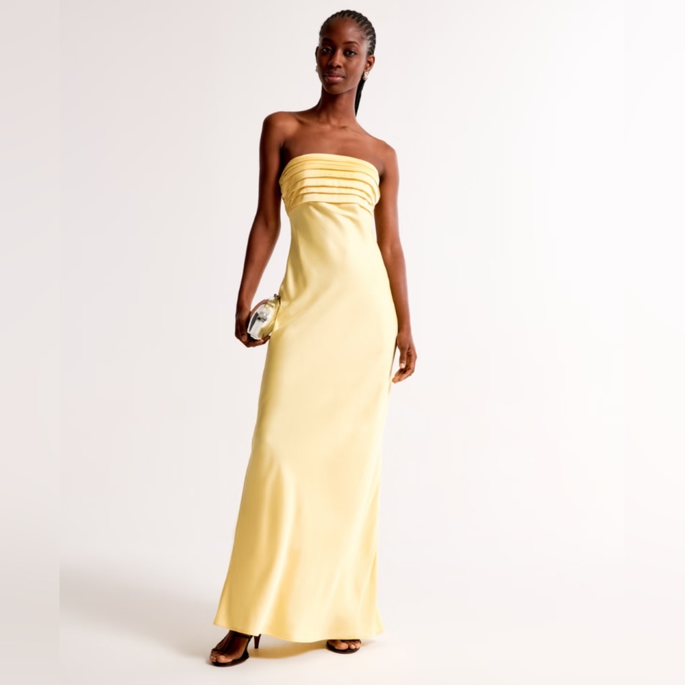 Abercrombie & Fitch Yellow Strapless Gown for Weddings